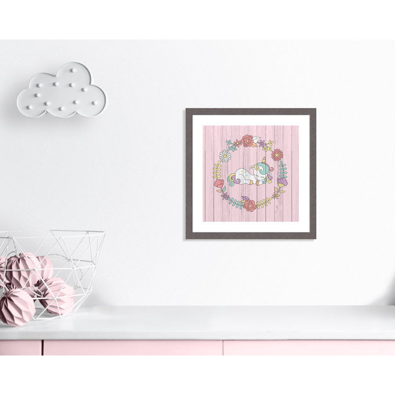 Décoration murale pour enfants, H 22,5 po x l 22,5 po x P 0,63 po, Encadrement fil du bois gris