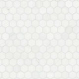 Calabria Frost Hexagon 12 in. x 13 in. Polished Marble Mosaic Floor and Wall Tile