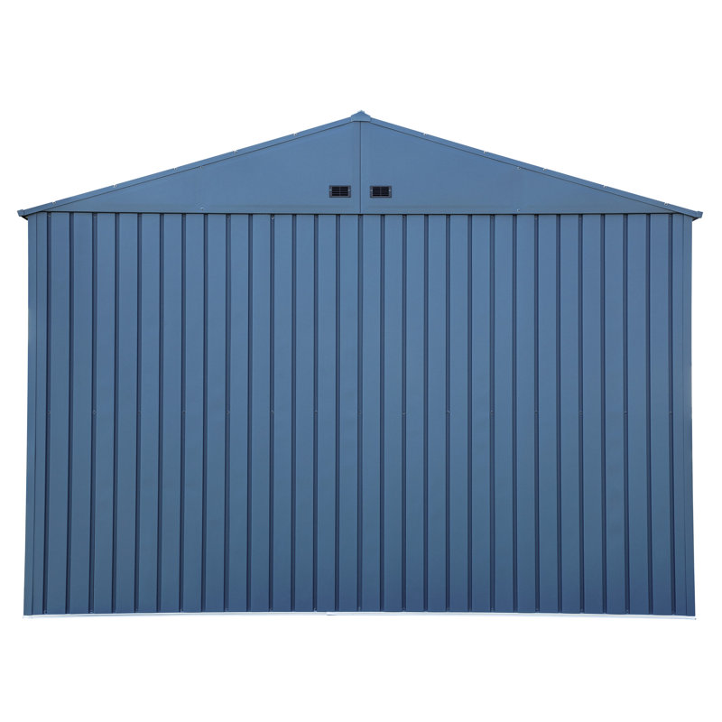 10 ft. x 8 ft. Blue Grey Galvanized Steel Storage Shed