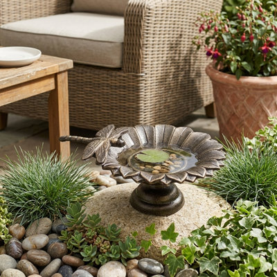 Metal Pedestal Birdbath Tabletop Bird Bath
