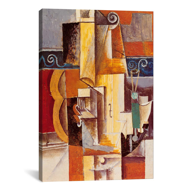 Violon et guitare par Pablo Picasso - reproduction, Sans cadre, H 60 po x l 40 po, Toile tendue