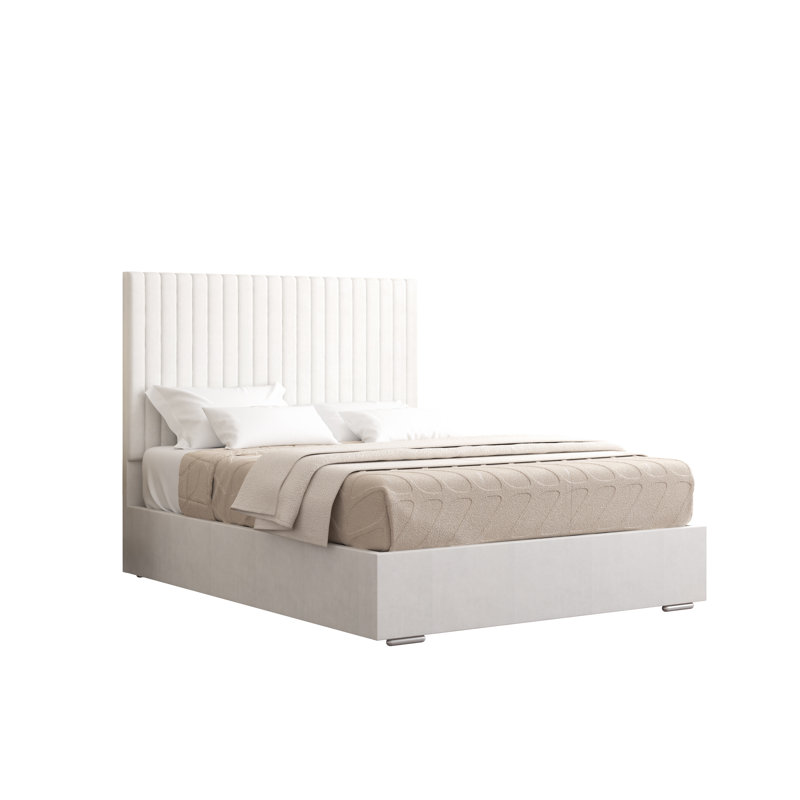 Aidean Upholstered Bed Frame, Single (3'), White