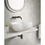 Lavabo de salle de bain en pierre naturelle, 14,2 pouces de large, silhouette ondulée, pré-percé pour installation, 600 x 360 x 180 mm, drain, convient à diverses salles de bain