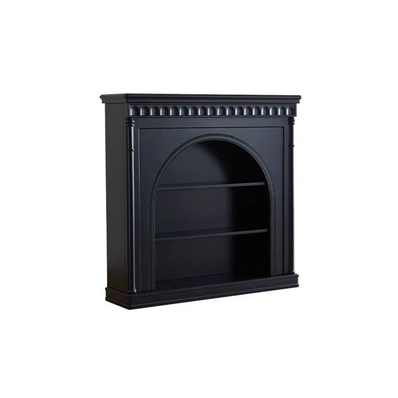 Black Solid Wood Freestanding Fireplace