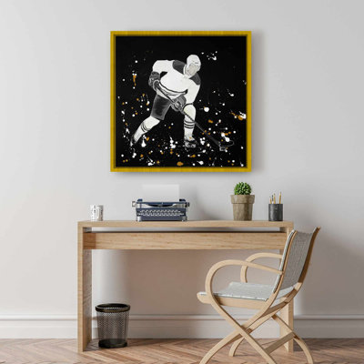Toile encadrée «Gray Man» | Joueur de hockey en action, art mural