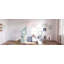 Lit simple avec glissade, bande lumineuse en boule, lit plateforme en bois avec façade, panneau d'ameublement amusant - bleu-133671191
