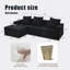 Canapé modulaire convertible convertible en microfibre