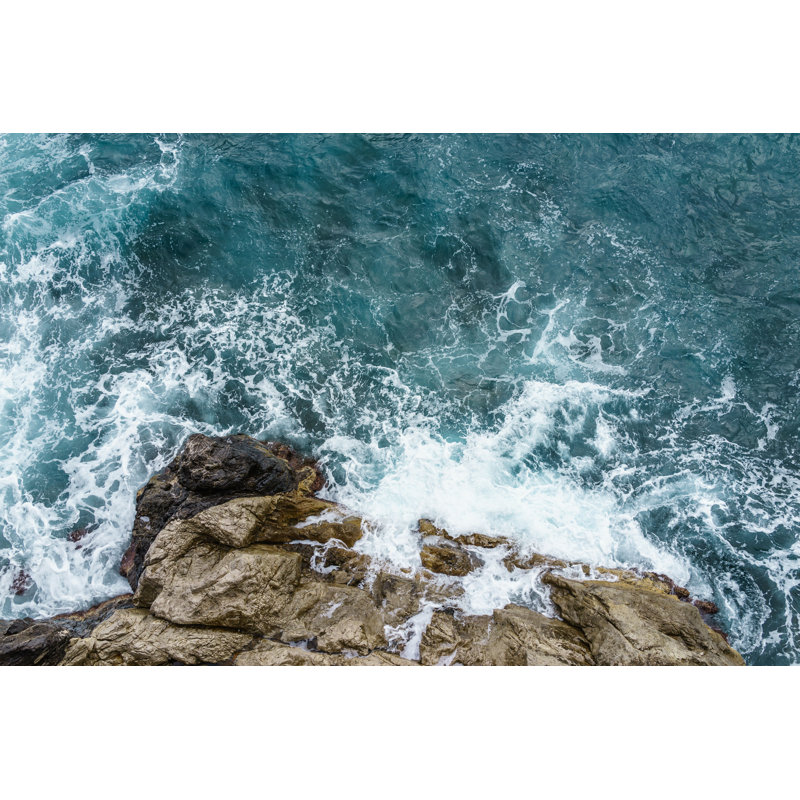 Vue aérienne de l'océan - Photographie sur toile tendue, H 24 po x l 36 po