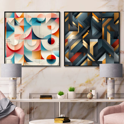 Creegan - Abstract Shapes Square Collage Set Of 2