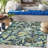 Tapis d'extérieur Floral Design Performance bleu / vert-86831335