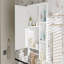 Armoire de rangement murale pour salle de bain, armoires à pharmacie avec grande porte miroir, tablettes réglables et trois niveaux de rangement ouverts (meuble-lavabo non inclus)-1316151570