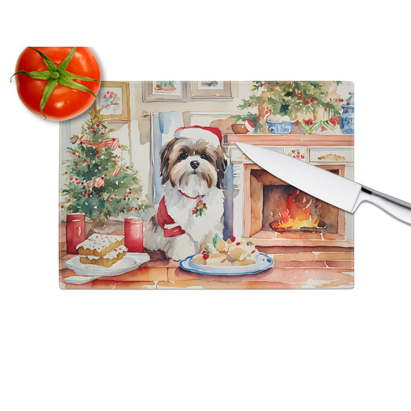 Planche à découper en verre Lhasa Apso