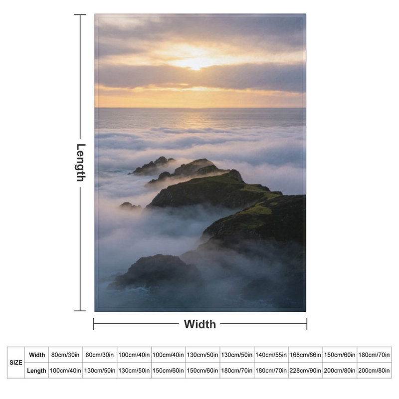 Jeté en flanelle Misty Rocks Sunrise Luxury, 50 x 60 po