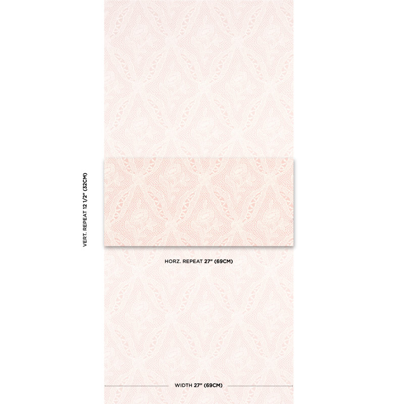 Cosette Lace Wallpaper, Blush