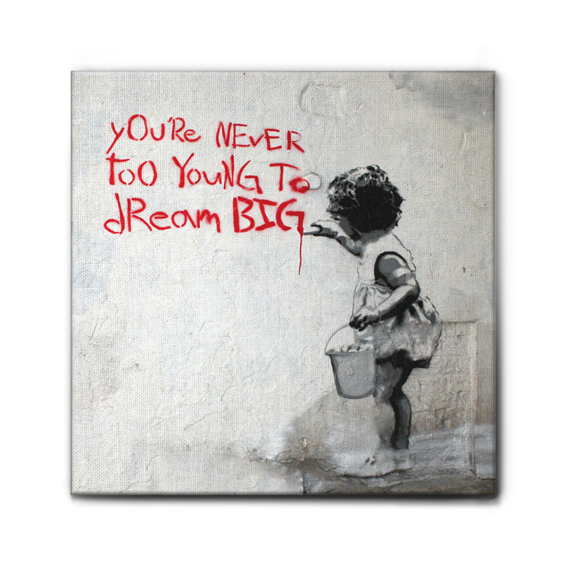 Never Too Young by Banksy - Square Painting on Canvas, 50cm H x 50cm W