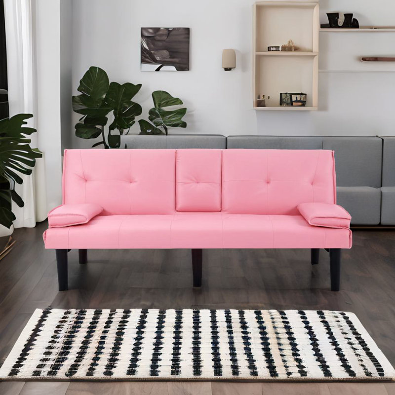 Canapé-lit multifonctionnel en PVC, Rose