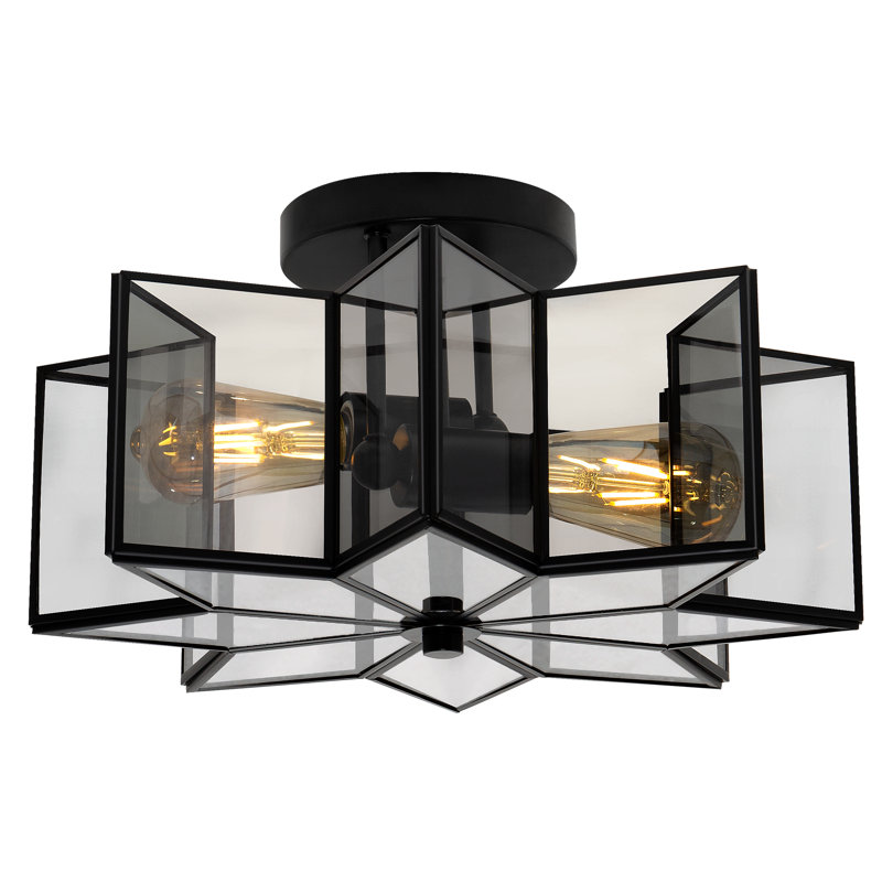 Aire 2 - Light 41cm Unique/Statement Star Semi Flush Mount Light, Grey