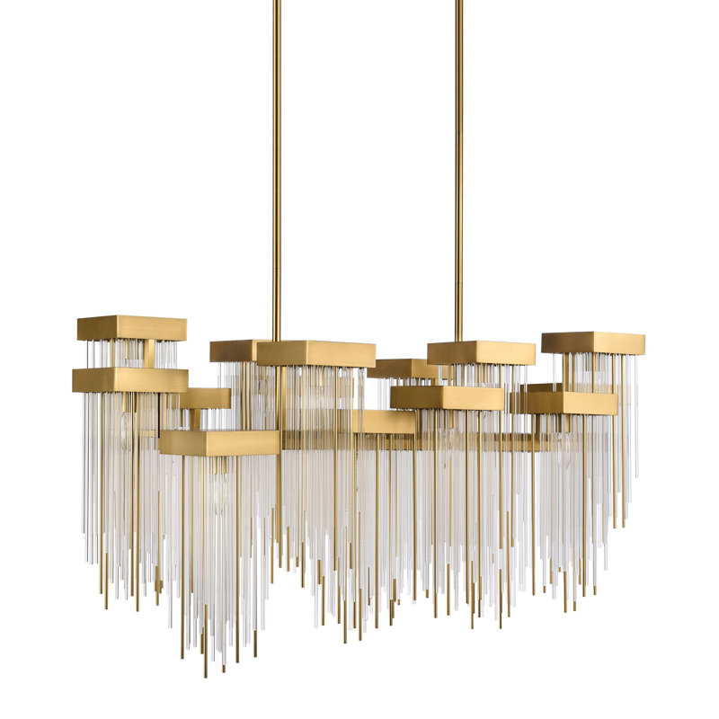 Waterfall 16 - Light Tiered Chandelier, Aged Brass