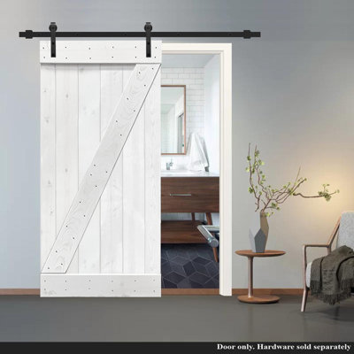 Porte de grange en bois lambrissé