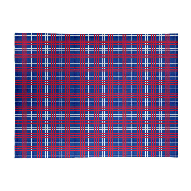 Tapis à carreaux bleu, Rectangle 9 pi x 12 pi