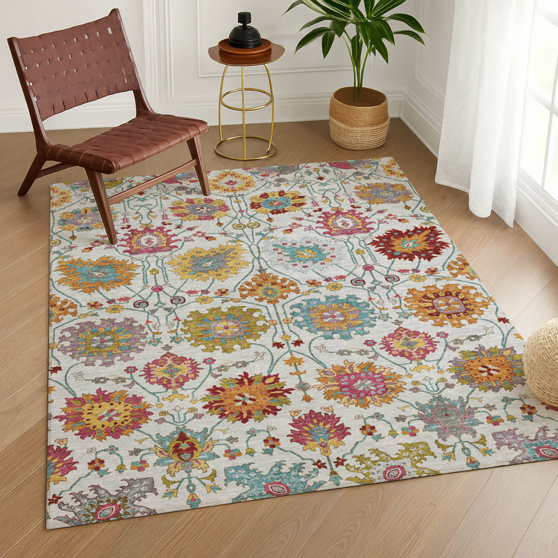 Machine Washable Indoor/Outdoor Chantille ACN2288 Damask Rug, Rectangle 8' x 10'