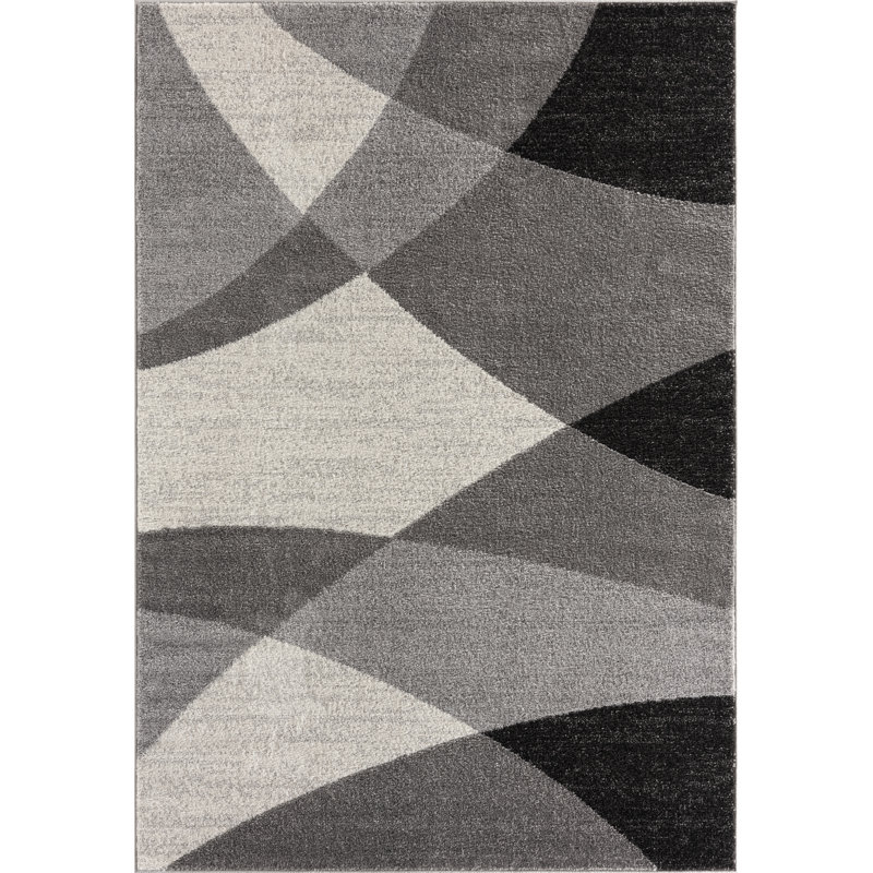 Cedor Geometric Print Area Rug, Grey/Brown/Blue, Rectangular 80 x 140cm