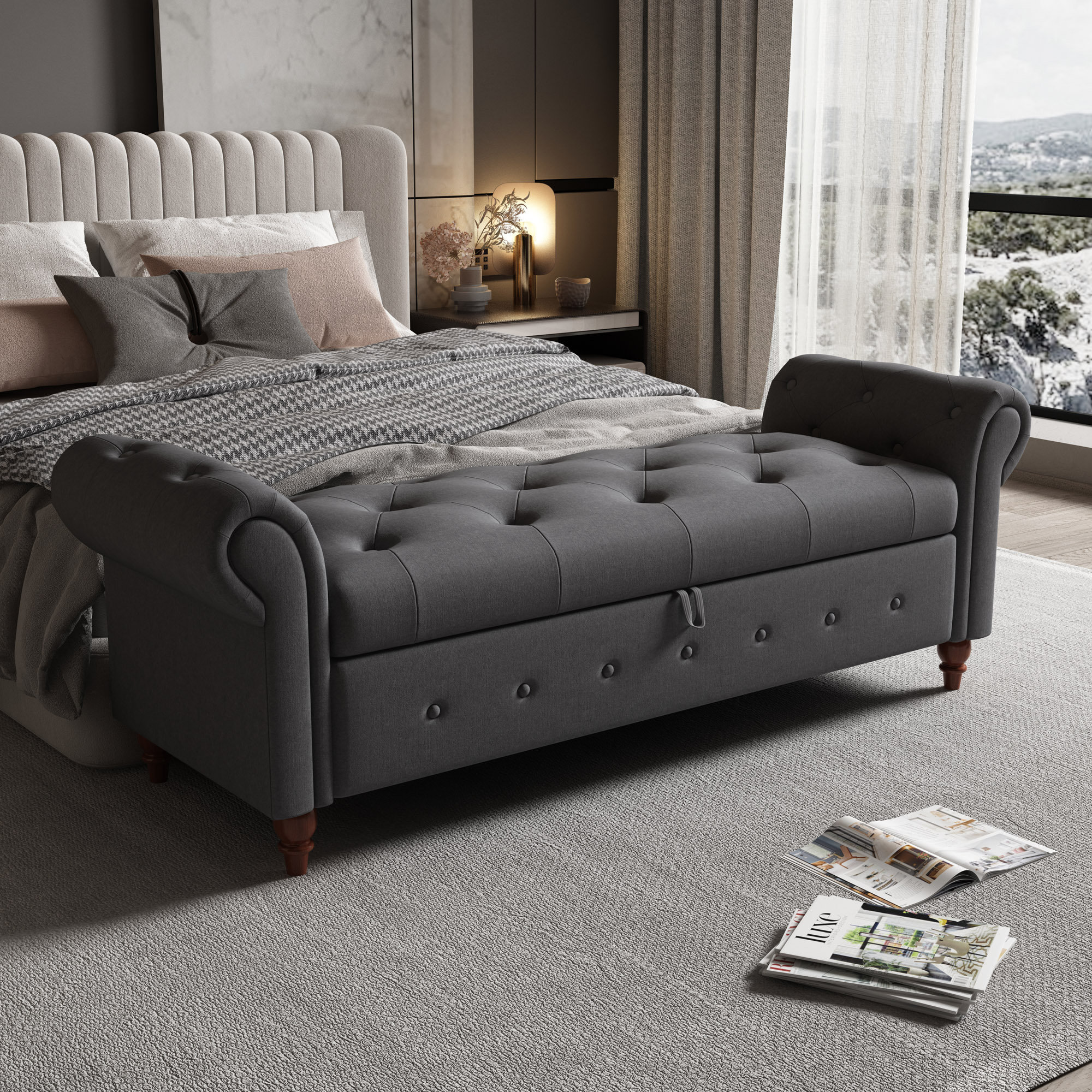 Canora Grey Modern Bed End Bench For Bedroom | Wayfair