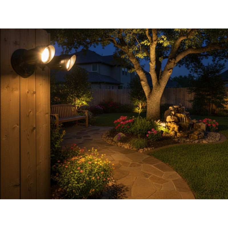 LED-Double Flood-Matte Black-20W 3000K