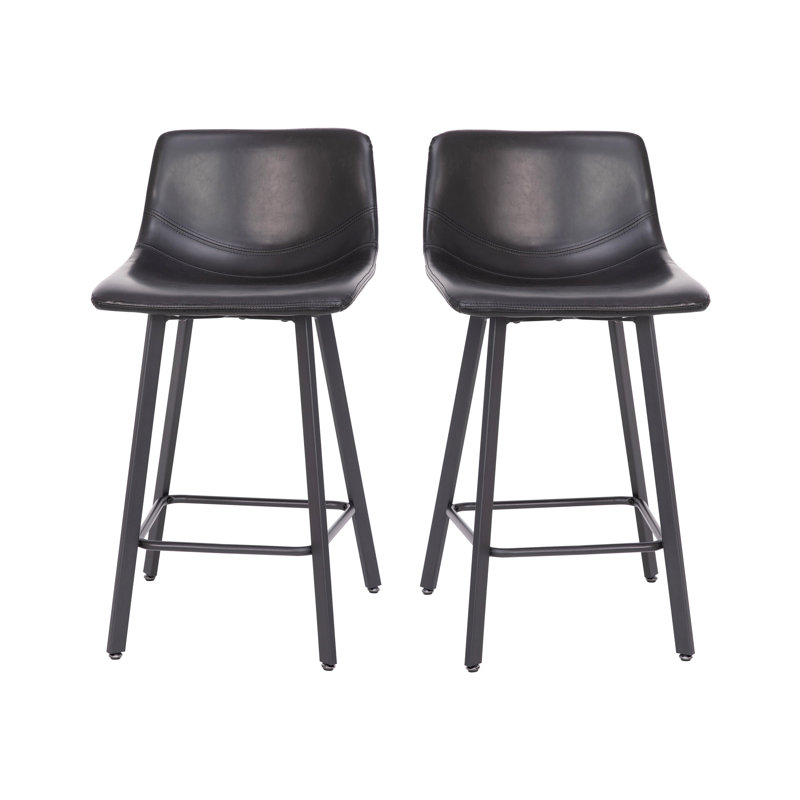 Tabouret de comptoir 24,5 po Brandy, Noir
