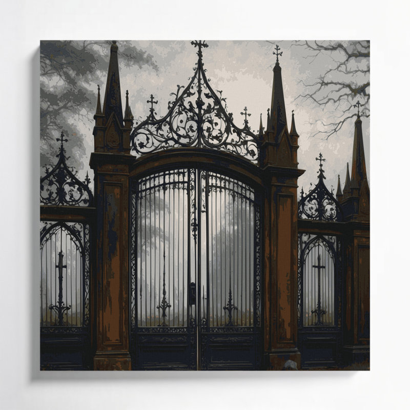 Art d'Halloween sur toile, portes d'Halloween, H 16 po x l 16 po