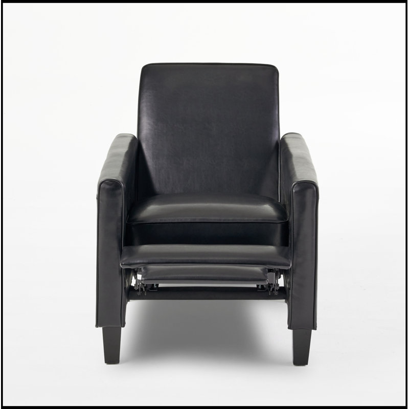 Fauteuil rembourré avec dossier doux et pieds en bois robustes, Black