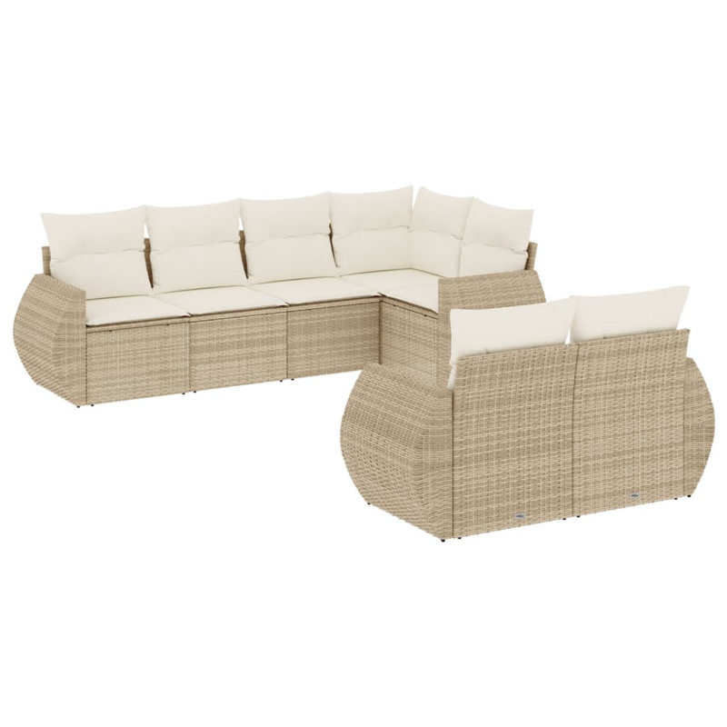  Garden Sofa Set Beige, Beige, Cream White