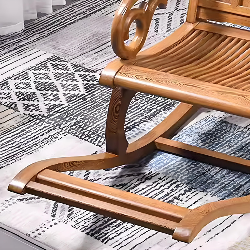 Chaise berçante en bois massif, Naturel
