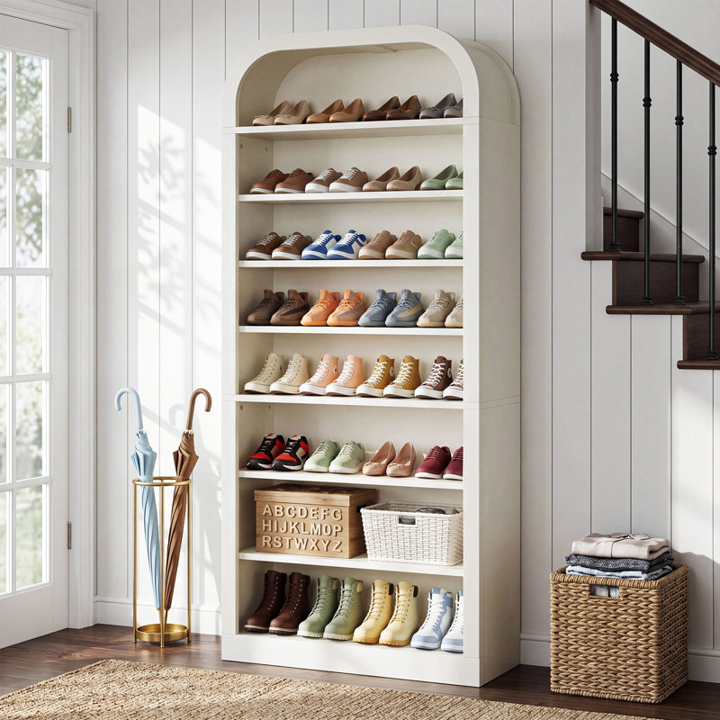 8 Tiers 40-45 Pairs Heavy Duty Modern Freestanding Shoe Storage Cabinet