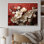 Orchidée blanche et rouge, branches de fleur V - art mural floral abstrait