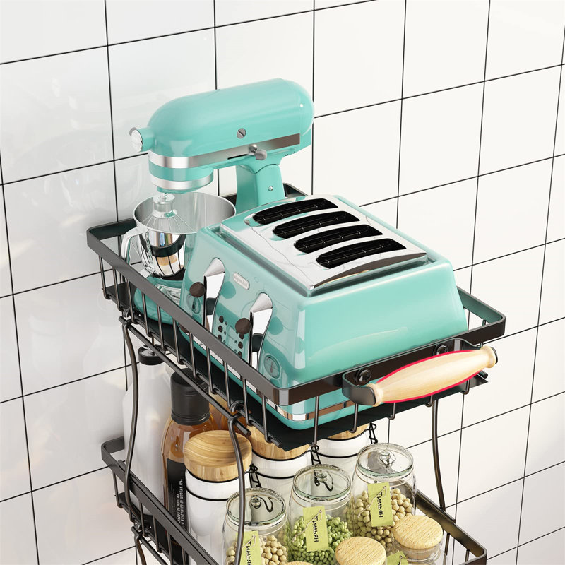 Nurjaha 33.7'' H x 14.5'' W Utility Cart with Wheels