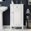 Meuble-lavabo compact de style français avec lavabo en céramique et tablette de rangement-2011427541
