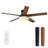 Balconera 52" 5 Blades Ceiling Fan With Light & Remote, 3 LED Colour, 6 Speed Quiet DC Motor-111097627-111097626