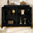 Mid Century Modern Fluted Sideboard Cabinet With 2 Outlet Holes, Buffet Cabinet With Storage, Narrow Side Cabinet For Living Room Entryway Hallway Kitchen Coffee Bar, Black-979649645
