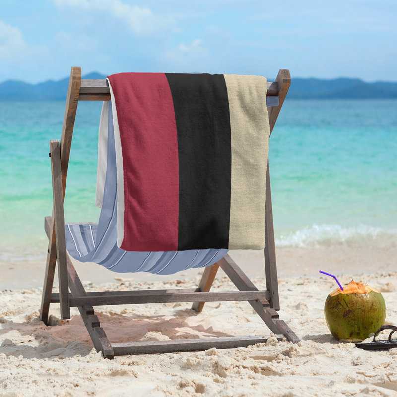 Beach Towel, Sedona Red/Black/Sonoran Sand, Microfiber, Beach Towel