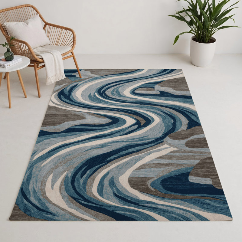 Tapis intérieur et extérieur gris Nature, Rectangle 5 pi x 7 pi