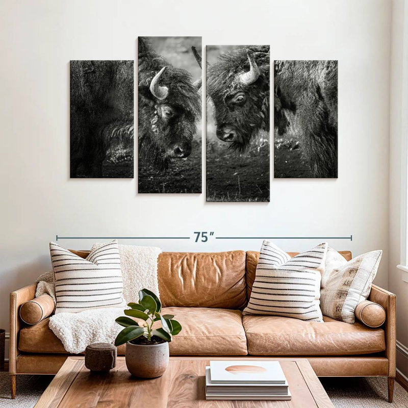 Bisons Head To Head, 42" H x 68" W