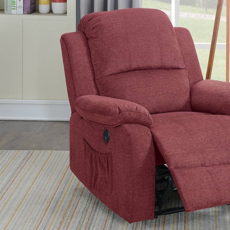 Fauteuil inclinable électrique en rouge paprika