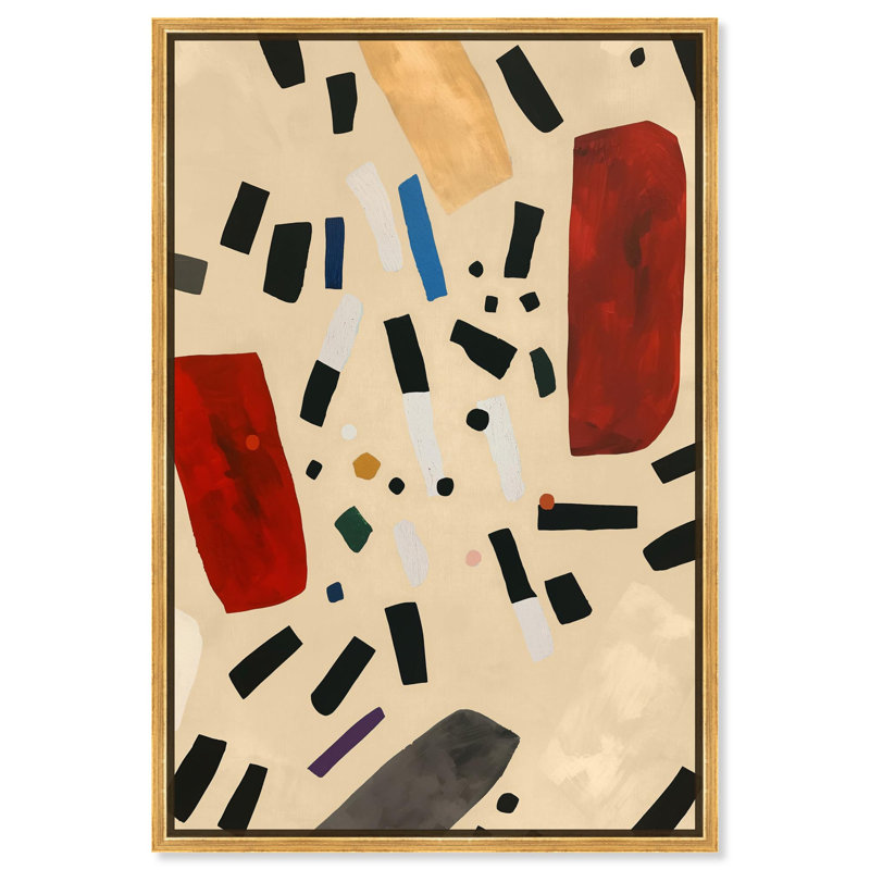 Mindscape Mosaic II Canvas Modern Abstract by , Gold Floater Framed, 16" H x 16" W