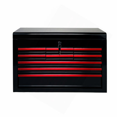Heavy Duty Metal Tool Box, 24-inch, Portable Metal Tool Box with 9 Drawers, Small Tool Chest with EVA Liners, Ball Bearing Slide Drawers Locking & Powder Coated Finish, Multi-Function Tool Organizer