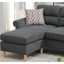 Canapé modulaire réversible gris ardoise avec repose-pieds et coussins de couleur contemporaine-785071228