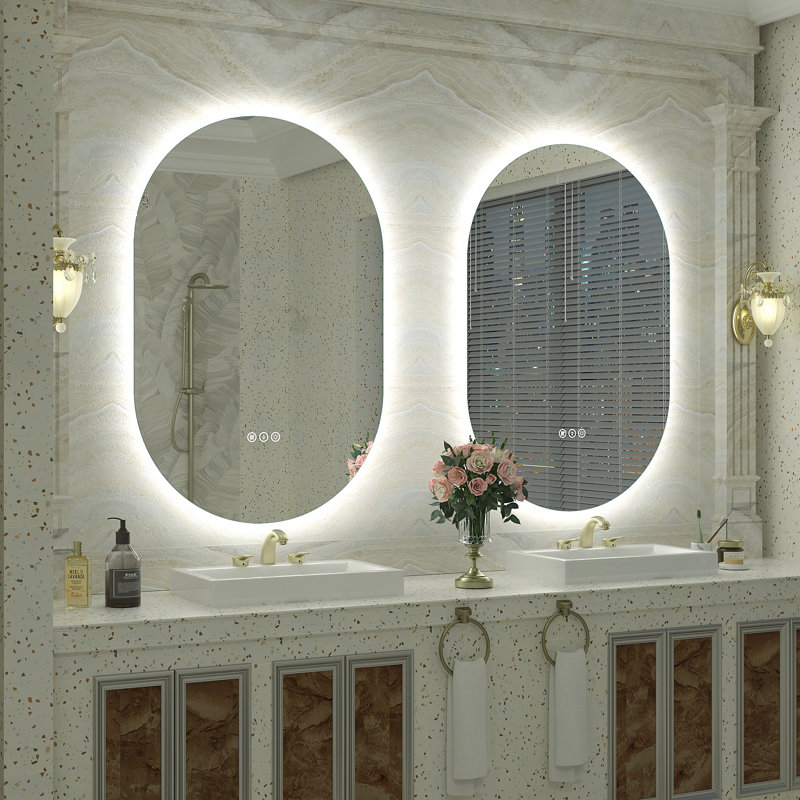 Aevar LED Lighted Wall Mirror, 36" x 24"