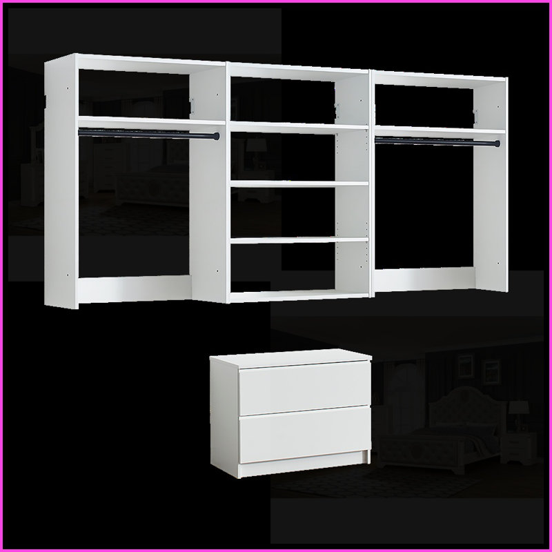 Closet Systems | Devi Modular Wall Mounted Warm Oak White Closet System | Wood | White, White