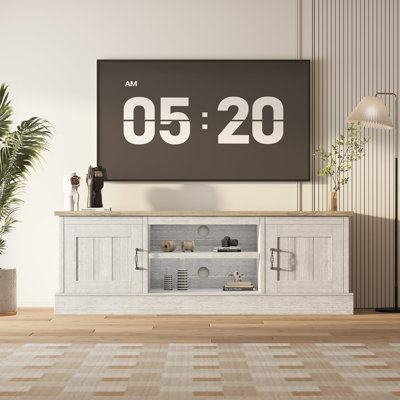 TV Stand Entertainment Center with Storage Cabinets, Modern Farmhouse Media Console Table