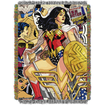 Warner Bros. Wonder Woman Throw Blanket, Gone Wonder Superhero Fan Decor, 48x60 Inches